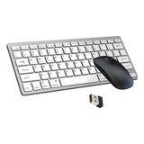 Kit Mini Teclado + Mouse Sem Fio Para Notebook Pc Computador
