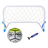 Kit Mini Trave Gol Ferro Futebol Com Uma Trave Bola E Bomba