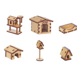 Kit Miniaturas Casinhas Pet 6 Peças Mdf