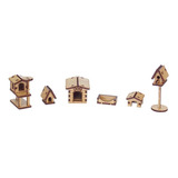 Kit Miniaturas Casinhas Pet 6 Peças Mdf