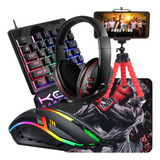 Kit Mobilador Gamer Evolut Mouse Ley Mouse Pad Hub Otg Tripé