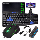 Kit Mobilador Teclado Mouse Mouse Pad Hub Otg Tripé Pubg