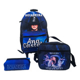 Kit Mochila Ana Castela Com Estojo E Lancheira Infantil