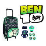 Kit Mochila Ben10 + Omnitrix Relógio + Lançador De Dicos