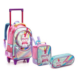 Kit Mochila Bolsa Infantil Menina Unicórnio