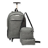 Kit Mochila De Carrinho Escolar Masculina Feminina 3 Peças