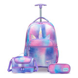 Kit Mochila De Rodinha Infantil Lancheira