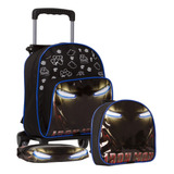 Kit Mochila Infantil Iron Man Pequena Lancheira Estojo 3 Pçs