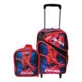 Kit Mochila Infantil Rodinhas Homem Aranha Lancheira Termica