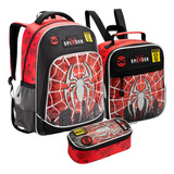 Kit Mochila Infantil Spider Homem Aranha