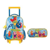 Kit Mochila Pequena Com Rodinha E Estojo Backyardigans