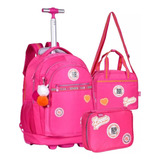 Kit Mochila Rodinha Rebecca Bonbon Lancheira E Estojo Nova