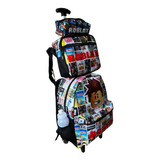 Kit Mochila Rodinha Roblox Com Estojo E Lancheira Infantil