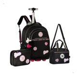 Kit Mochila Rodinhas Rebecca Bonbon Escolar Lancheira Estojo