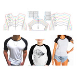 Kit Moldes Camisetas Raglan, Masculino, Feminino,infantil