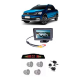 Kit Monitor Fixo Câmera 2x1 Saveiro G6 12 13 14 15 Sensor Ré
