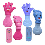 Kit Mordedor Bebê Mãozinha Pezinho Controle Remoto 