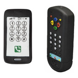 Kit Mordedor Celular Baby Smart + Controle Remoto Infantil Cor Preto Vila Toy