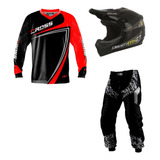 Kit Motocross Trilha Calça Camisa Capacete Pro Tork Insane