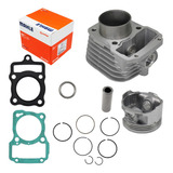 Kit Motor Camisa Pistão Anel Cg 125 Fan 2007 Metal Leve Std