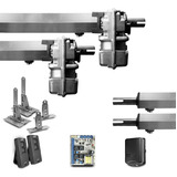 Kit Motor Portão Eletrônico Pivotante Duplo Ppa + 4 Suportes