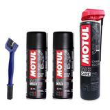 Kit Motul C1 + C2 + Escova Para Limpeza De Corrente Moto