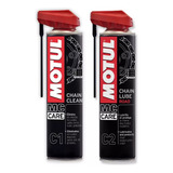 Kit Motul C1 Chain Clean 400ml + C2 Chain Lube Road 400ml Nf