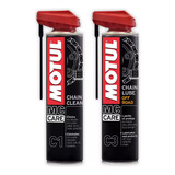 Kit Motul C1 Clean + C3 Lubrificante Corrente 400ml