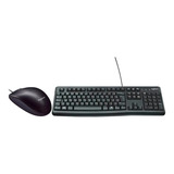 Kit Mouse Usb M90 Preto + Teclado Preto Usb K120 Logitech