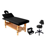 Kit Móveis Estética Maca Reclinável Escada 2 Degraus Mocho 