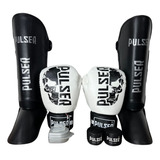 Kit Muay Thai Luva 14oz Caneleira Band Bucal Thunder Pulser