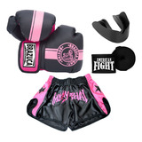 Kit Muay Thai Luva Bandagem Bucal