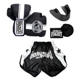 Kit Muay Thai Luva Bandagem Bucal