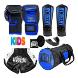 Kit Muay Thai Luva Caneleira Bolsa