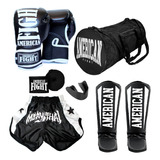 Kit Muay Thai Luva Caneleira Bolsa