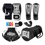 Kit Muay Thai Luva Caneleira Bolsa