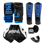 Kit Muay Thai Luva Caneleira Shorts