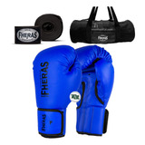 Kit Muay Thai Luva De Boxe Kickboxing Bandagem Bolsa Mma