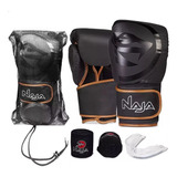 Kit Muay Thai Luva De Boxe Naja + Bandagem + Bolsa+protetor 