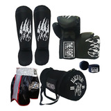 Kit Muay Thai Luva bandagem caneleira