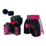 Kit Muay Thai Luva+bandagem+short