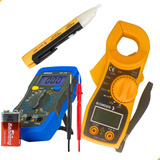 Kit Multímetro Digital Portátil E Alicate Amperímetro+caneta