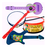 Kit Musical Infantil Guitarra Viola Tambor