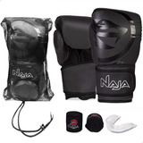 Kit Naja Luva Boxe Black +