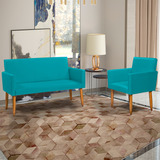 Kit Namoradeira Reforçada Para Sala + Poltrona Decorativa
