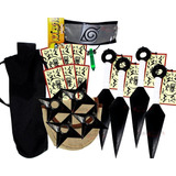 Kit Naruto Kunai Ultra Verde Shuriken Bandana Colar Tsunade