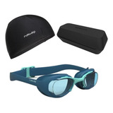 Kit Natação Adulto Touca Oculos E Estojo Mergulho Nabaji