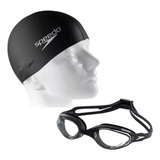 Kit Natação Speedo Óculos Hydrovision + Touca Flat Silicone