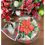 Kit Natal 10 Capas + 10 Guardanapos Sousplat Supla Oferta 