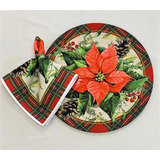 Kit Natal 8 Capa 8 Guardanapo Sousplat Supla 1 Trilho Oferta